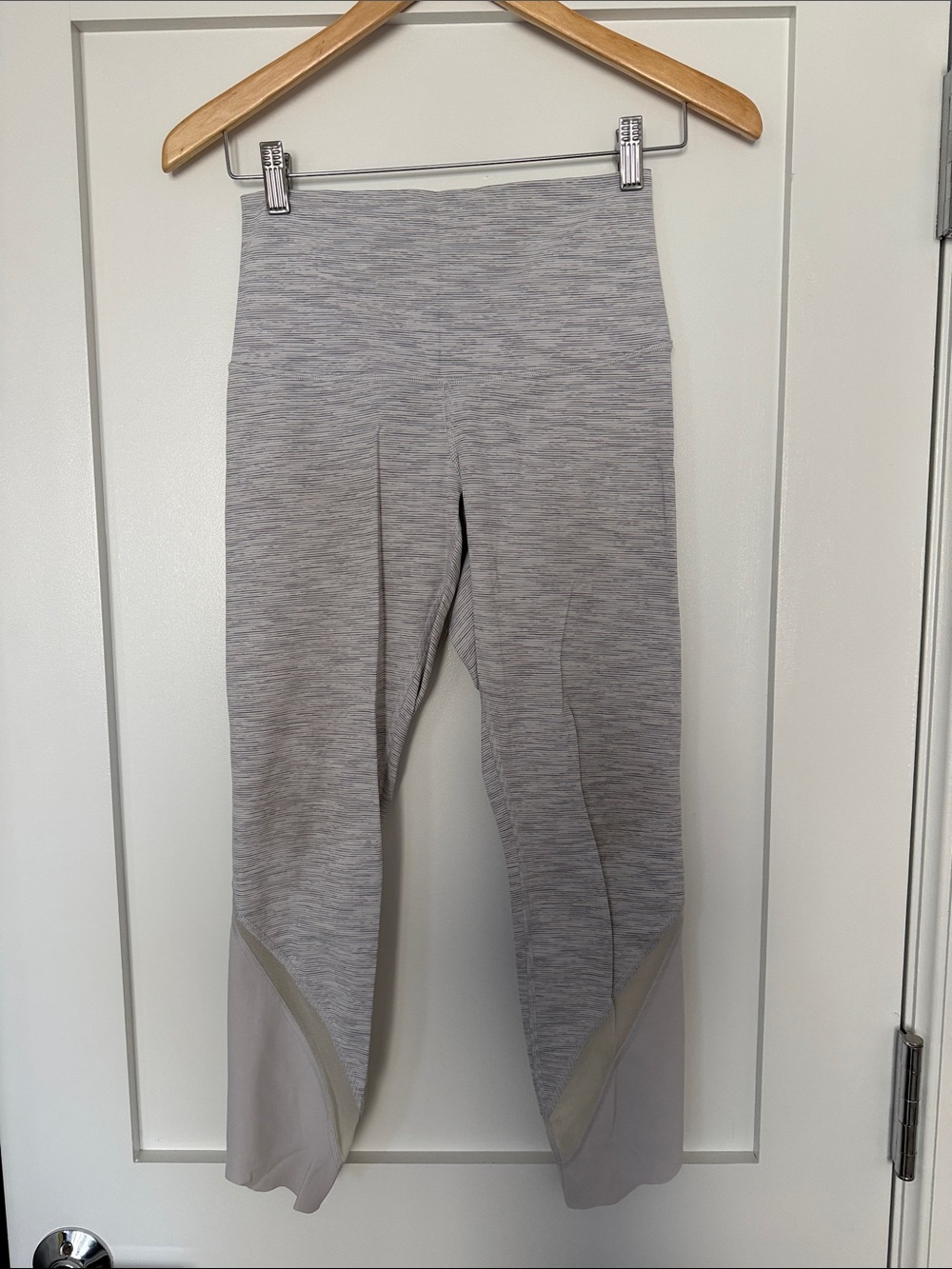 lululemon athletica Light Gray Heathered Leggings with Pale Gray Panels